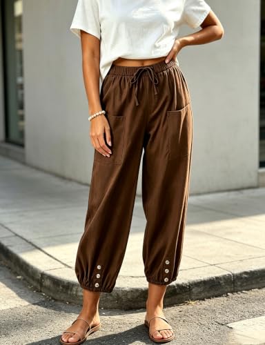 Image of Bozanly Women Casual Harem Pant Boho Loose Yoga Capris Trousers 2026