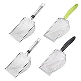 SUMHEN 4PCS Reptile Scooper,Litter Cleaner Corner Scoop, Reptile Sand Fine Mesh,Cat Little Scoop, Bearded Dragon Sand Shovel,Pet Poo Shovel Scooper (4PCS Shovels)