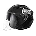 Produktbild Westt Jethelm mit Visier & Sonnenblende Motorradhelm Herren Damen Roller Helm Mopedhelm Mofa Chopper Helm ECE DOT Zertifiziert (L (57-58 cm), Matt Schwarz)
