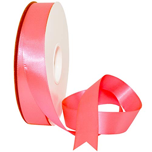 Image of Morex Ribbon 08822 /50-159 Double Face Satin Ribbon, 7 /8 inch x 50 Yd, Passion Fruit