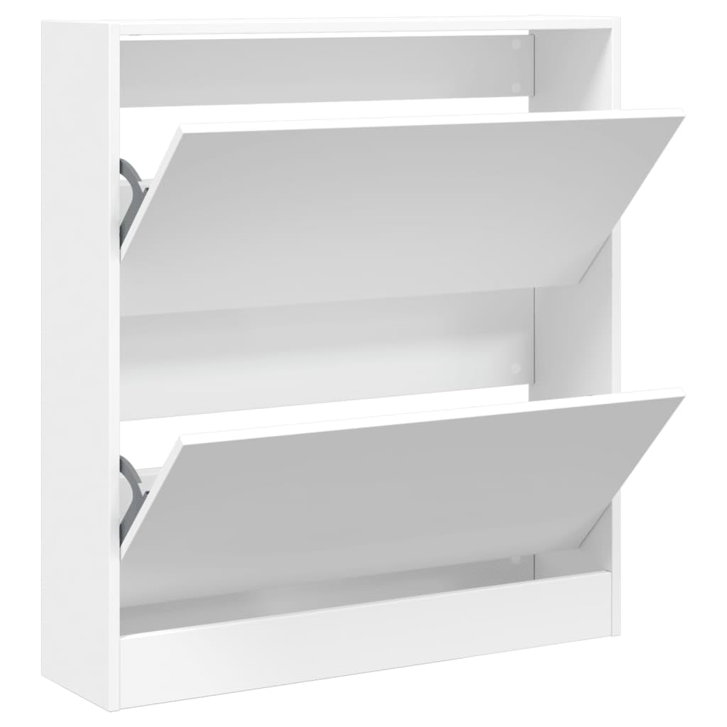 vidaXL Shoe Cabinet, Shoe Storage Shelf for Hallway Living Room, Shoe Rack Holder Cupboard with Drawer, Modern Style, White Engineered Wood