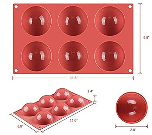 Moules à Chocolat en Silicone, Moules Ronds à 6 Cavités pour Biscuits, Moules en Silicone pour Chocolat, Moules en Silicone pour Pâtisserie, Moules pour Chocolat