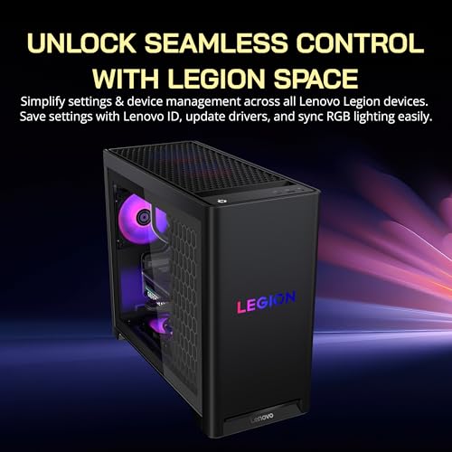 Image of Lenovo Legion Tower 5i Gaming Desktop, Intel Ultra 7 265F, NVIDIA GeForce RTX 5070 12GB GDDR7, 32GB DDR5, 2TB Storage (1TB SSD+1TB Docking Station), HD Audio, RGB Cooling, Wi-Fi 6E, Win 11, Black