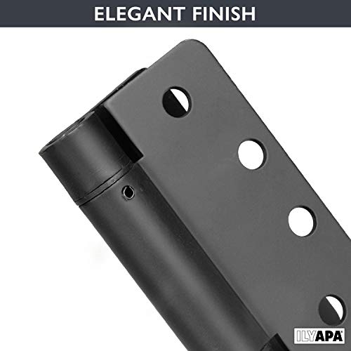 Ilyapa Self Closing Door Hinges, 2 Pack, Flat Black Mortise Spring Hinge - 4 X 4 Inch Interior Spring Hinges For Doors With 1/4" Radius Corners #TOP4
