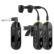 [FREEDOM OF MOVEMENT] Enjoy unparalleled mobility with our wireless UHF microphone system, which eliminates the hassle of cables and allows you to focus on your performance without restrictions. [DESIGNED FOR SAXOPHONE AND TRUMPET] This clip-on micro...