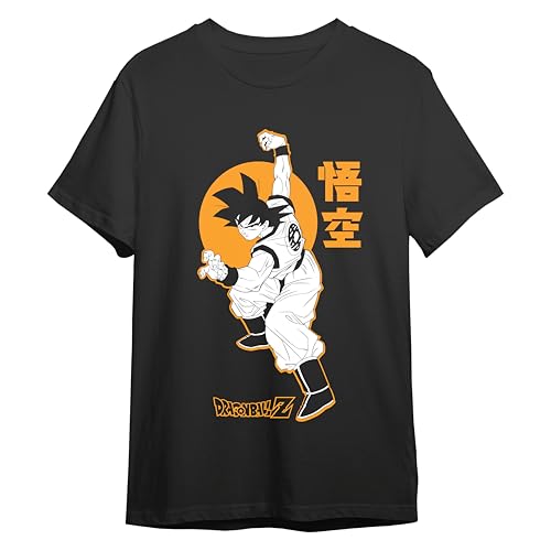 Comic Studio | Dragon Ball Z Camiseta | Artículo Licenciado Oficial | Goku | Printed | Unisex | Negro | M