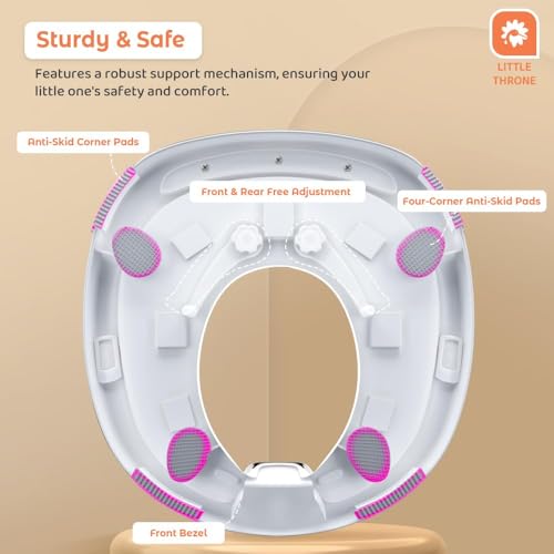 Image of StarAndDaisy Potty Seat for Kids 1-3 Years | Toilet Seat for Kids with Height Adjustable & Removable Soft Cushion, Fits All Western Toilets seat (Orange - White)
