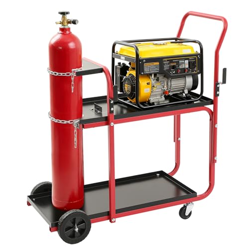 BBTO Welding Cart 2-tier Welder Cart Heavy Duty with 440 Lbs Weight Capacity 360° Swivel Wheels...