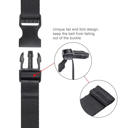 Vigorport Utility Straps with Quick Release Buckle, Nylon Backpack Accessory Sleeping Bag Strap, Adjustable for Hiking, Travel, Outdoor Sports-4 Pack