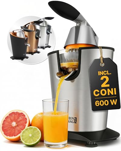 LEBENLANG Spremiagrumi elettrico 600W - Cono in acciaio inox & senza BPA