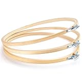 DaysAgo - Aros redondos de madera de bambú, 3 unidades, 25,4 cm, para punto de cruz