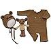 EUBUY Baby Photography Prop Outfits Set, Cute Animals Newborn Jumpsuit + Hat + Cute Doll Baby Costume Set