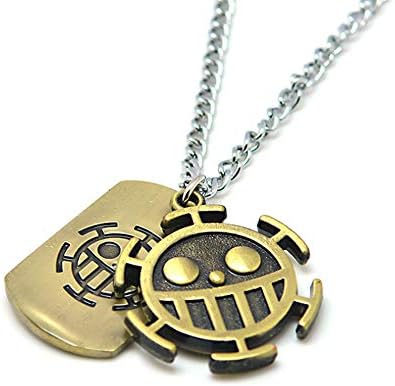 One Piece Trafalgar Law Necklace Chain Pendant Anime Cosplay (Metal Chain & Bronze)