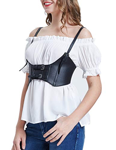 Kancy Kole Womens Sexy Pu Leather Halter Corset Underbust Steampunk Bustier(2Xl,Black) #TOP6