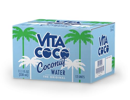 Vita Coco Coconut Water, Pure - Naturally Hydrating Electrolyte Drink - Smart Alternative to Coffee, Soda, and Sports Drinks - Gluten Free - 11.1 Ounce (Fridge Pack of 12)