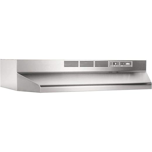 Broan-NuTone 413004 Non-Ducted Ductless Range Hood with Lights Exhaust Fan for Under Cabinet, 30-Inch, Stainless Steel