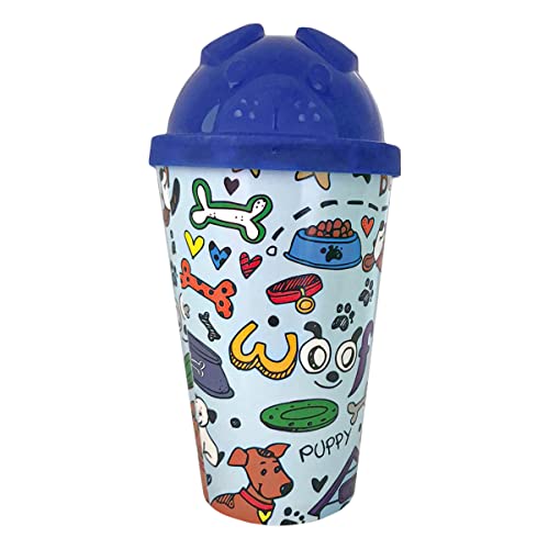 Copo Cachorrinho Baby com Canudo e Tampa de Cachorro 350mL