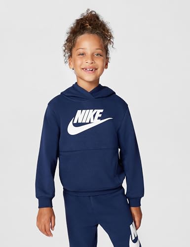 Image of Nike Kids' Sportswear Club Fleece Pullover Hoodie and Joggers 2-Piece Outfit Set (Large Swoosh Logo)