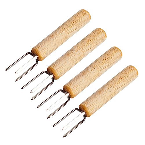 Levemolo 4pcs Stainless Steel Corn Forks with Handles Durable Bbq Tools for Grilling for Parties Family Gatherings and Outdoor Cooking