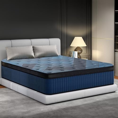 Queen Mattress 14 Inch, 2025 Hybrid Queen Size Mattress in a Box, Upgrade Durable Individual Pocket Springs, Medium Firm Lumber Support Pressure Pain Relief, Breathable Comfort, CertiPUR-US Certified