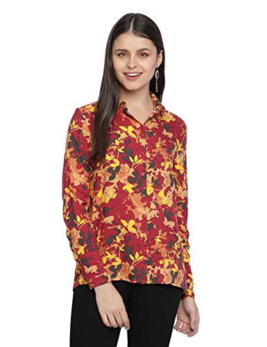 Image of oxolloxo Garden Fused Tropical Print Women Shirt