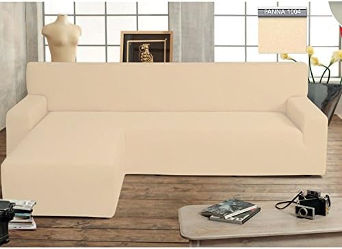 Vivi Casa Genius Sofa Cover With Left Side Chaise Longue Peninsula Model Swing Cream Amazon Co Uk Home Kitchen