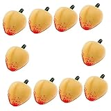 HANABASS 10stücke Realistisches Miniaturspielzeug Eines Gelben Miniaturpfirsichs Verschleißfestes Miniaturmodell Für Hausdekor Schönes Mini-hausbedarf-Accessoire Kreatives Realistisches