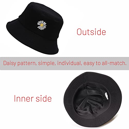 Image of Cotton Bucket Hat for Women Men Summer Travel Sun Beach Bucket Cap, Unisex Outdoor Fisherman Hat