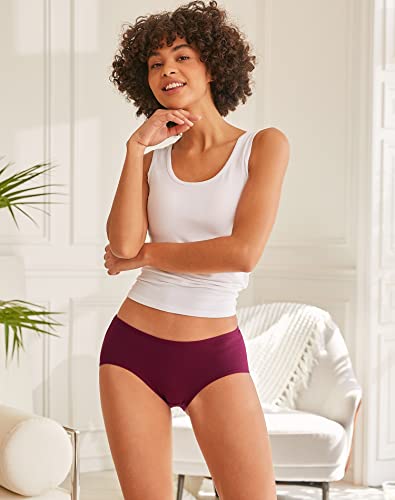 Innersy Women's Breathable Cotton Underwear Hipster Panties For Daily Comfort 4-Pack(Retro Denim,Large) #TOP3