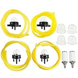 Dalom 4Pcs 6-Feet Fuel Line w 530095646 Fuel Filter Primer Bulb for 2-Stroke Poulan Weed Eater Craftman Sthil Ryobi Homelite Chainsaw String Trimmer Leaf Blower 530058709 35879158 530071835