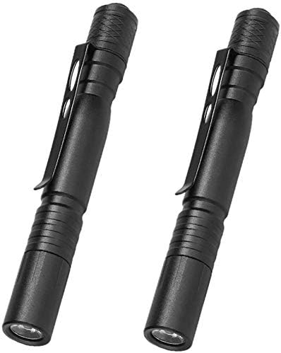 2Pcs LED Pocket 1200 Lumen Pen Light Flashlight with Clip