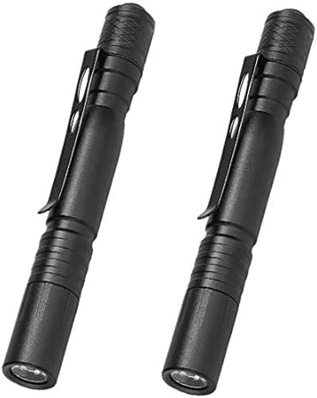 2Pcs LED Pocket 1200 Lumen Pen Light Flashlight with Clip
