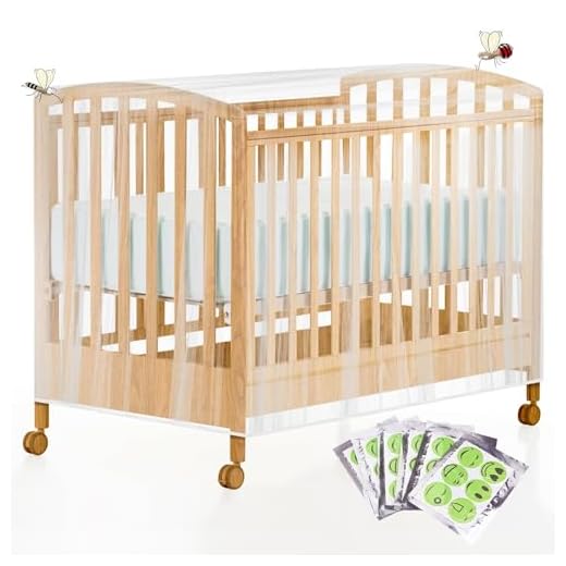 Faburo Zanzariera Lettino Bambini per Passeggino, Seggiolino Auto, Culla e Lettino da Viaggio con 36 pz Repellente(Colore casuale) per Zanzare Su Cerotti per Attività All'aperto, 136 * 60 * 90cm