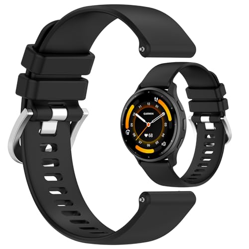 MOTONG(���g��) Garmin Garmin Venu 4�����p�o���h - 22mm �����p�V���R���r���v�X�g���b�v�o���h Garmin Venu 4 45mm / 3�ɑΉ� (�u���b�N)
