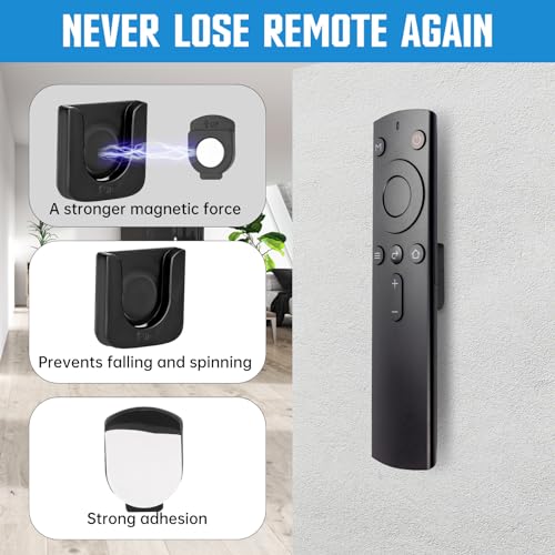 6 Stück Magnetische Fernbedienungshalter, Starker Magnethalterung, Wandmontage Fernbedienungshalter für Fernseher, Ventilator, Klimaanlage, Fernbedienungshalter mit selbstklebender Rückseite(Schwarz)
