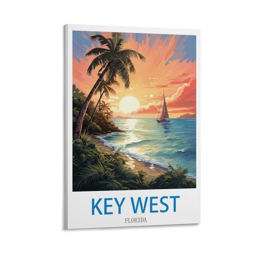 Impression sur toile Key West style rétro pour habiller un mur de bureau