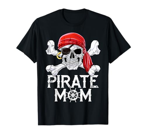 Maglietta Pirata Mom Jolly Roger Flag Skull & Crossbones Tees Maglietta