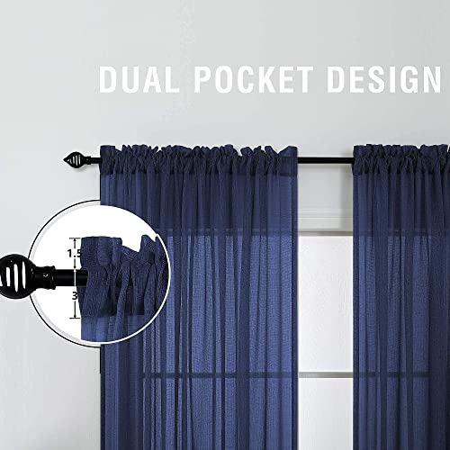 Cortinas azul marino de 84 pulgadas para crear un salón de estilo náutico y masculino 7