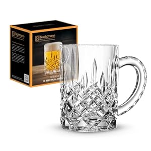 Nachtmann Beer Mug with Cut Glass Pattern, Crystal, 600 ml, Noblesse, 95635