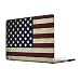 Rinbers Cut-Out Logo USA/American Flag Rubberized Hard Shell Sleeve Cover Case with Silicone Keyboard Cover for MacBook Pro 15" 15.4" Inch with Retina Display A1398 New Version (Without CD-ROM)