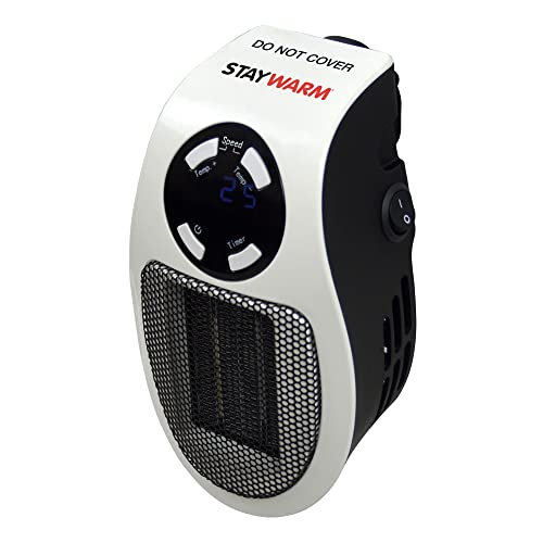 STAYWARM 500w Plugin Local (2m2) Power Heater / 2 Fan Speeds / 15 - 30C Temperature Control / 1-12...