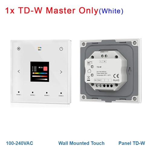 Controlador LED 5 en 1 AC 110V 220V con panel táctil de pared TD-W White 3