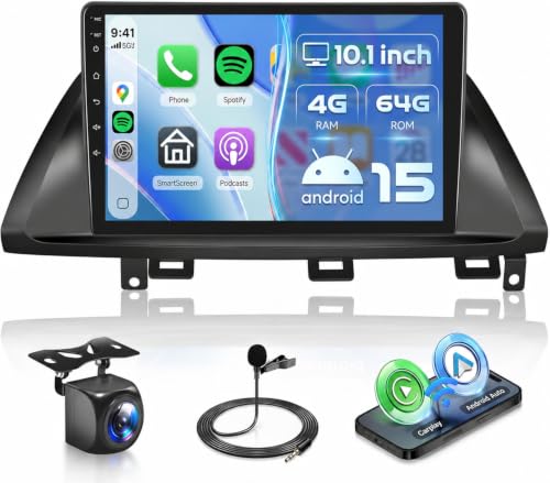 4G+64G for Honda Odyssey 2005-2010 Android 15 Car Stereo Support Wireless Carplay&Android Auto with 10.1 inch IPS Touchscreen GPS Bluetooth USB WiFi FM/RDS Radio Receiver Backup Camera Head Unit