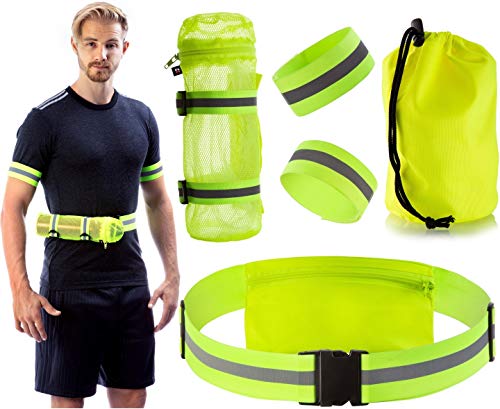 Clinch Star Tren de rodaje Reflectante o de Ciclo con el Bolsillo - portabotellas - Bandas reflectoras Establecido (cinturón Reflectante)