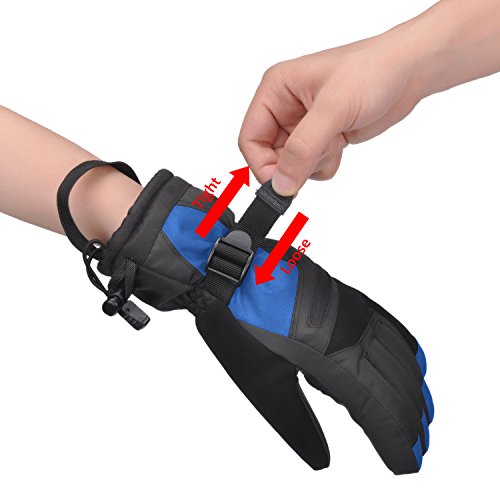 Solaris Waterproof Warm Ski Gloves with Pocket, Winter Cozy 3M Thinsulate Outdoor Snowboard Gloves for Women, Youth, Kid, Skiing, Snowboarding, Motorcycling, Shoveling, Small Size