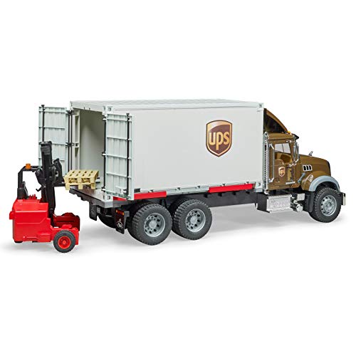 Bruder Toys 02828 Mack Granite Ups Logistics Truck With Forklift Vehicles-Toy #TOP3