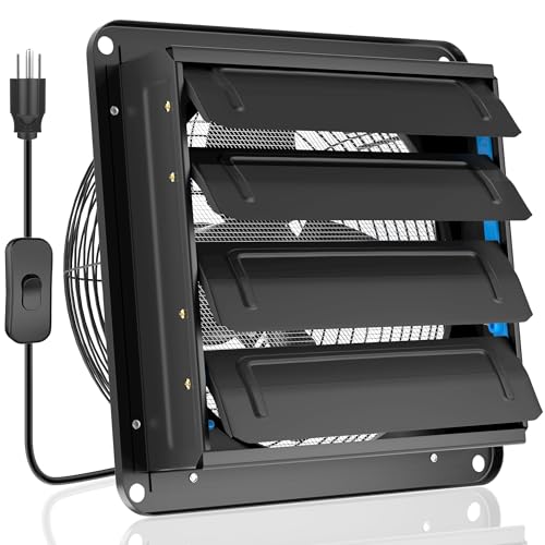 Hon&Guan 換気扇 350mm 有圧換気扇 スイッチでon/off【インボイス制度登録店】シャッター付き 産業用 低騒音 排気専用 単相100V 工場・作業所・倉庫用 (羽根径35cm,スイッチでon/off) - Hon&Guan - 商品画像