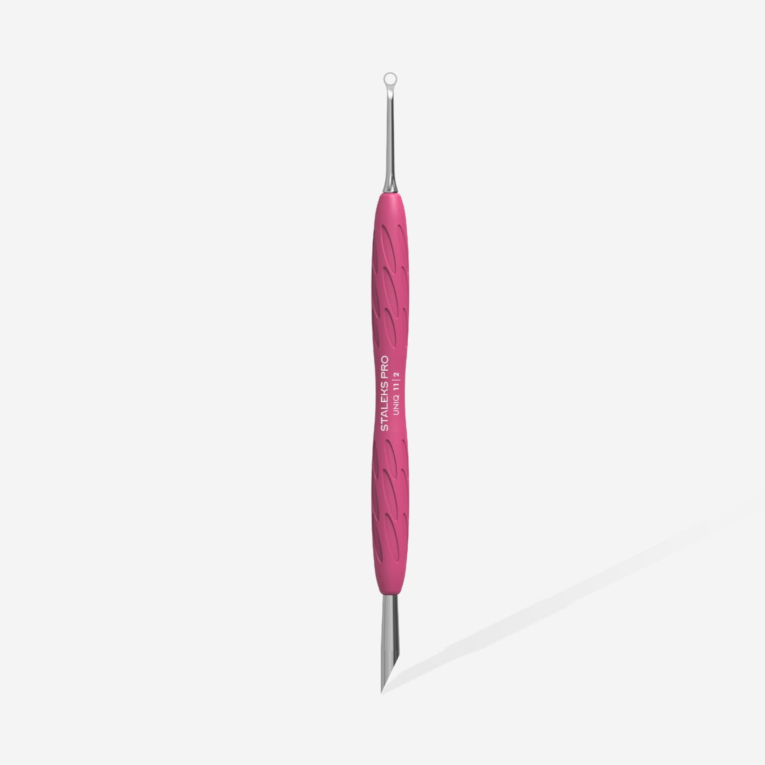 STALEKS PRO Manicure pusher Gummy with silicone handle UNIQ 11 TYPE 2 (beveled and loop pusher)-image-26