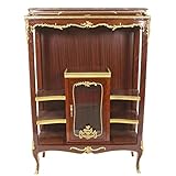 Breite: 100cm Casa Padrino Barock Vitrine Bücherschrank - Barock Möbel - Vitrinenschrank 100 x 44 x H 150cm - Wohnzimmerschrank Schrank Mahagoni/Gold