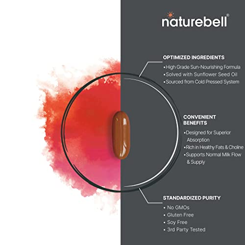 Naturebell Sunflower Lecithin 2,400Mg, 4 Months Supply, 240 Softgels | Infused With Non-Gmo Sunflower Seed Oil – Rich In Phosphatidyl Choline – No Soy, No Gluten #TOP3